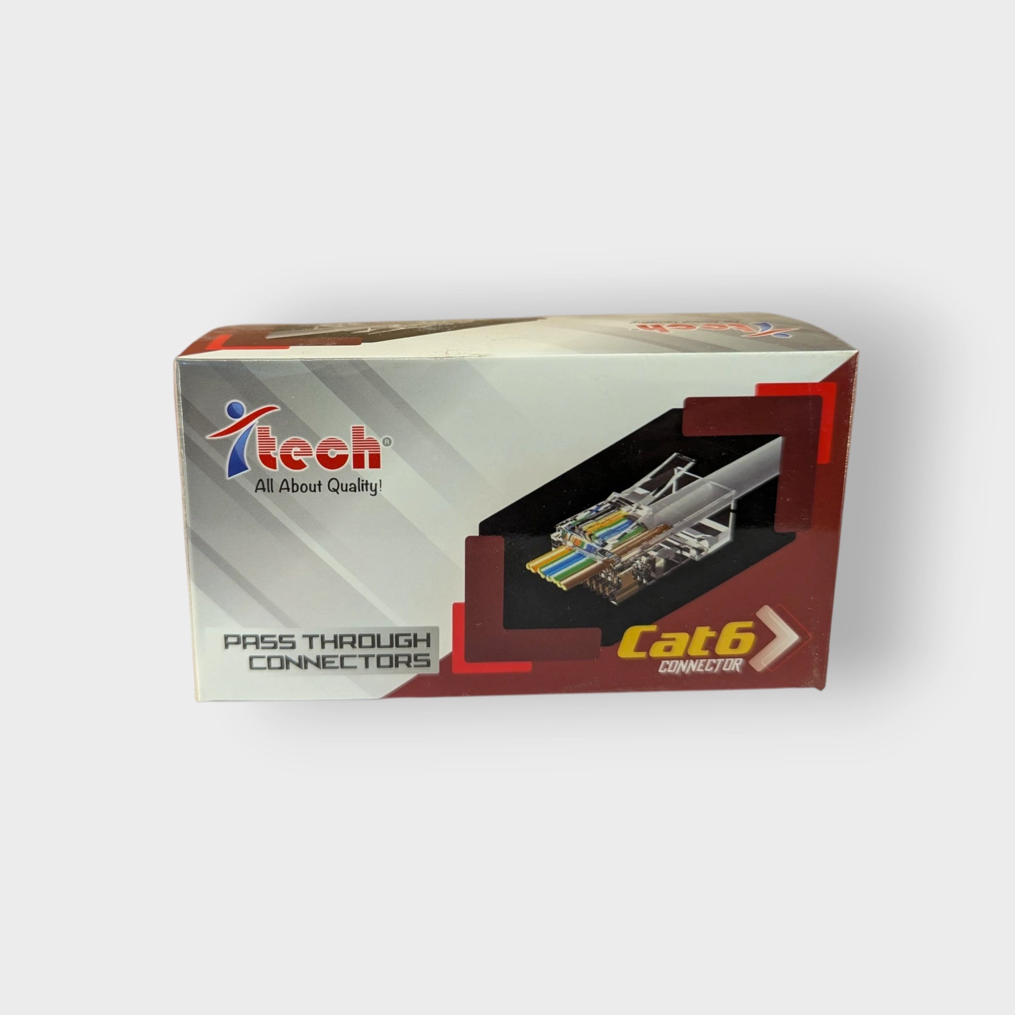 RJ45 Cat6 / Cat5e Pass Through Connector - 8P8C Gold Plated Passthrough