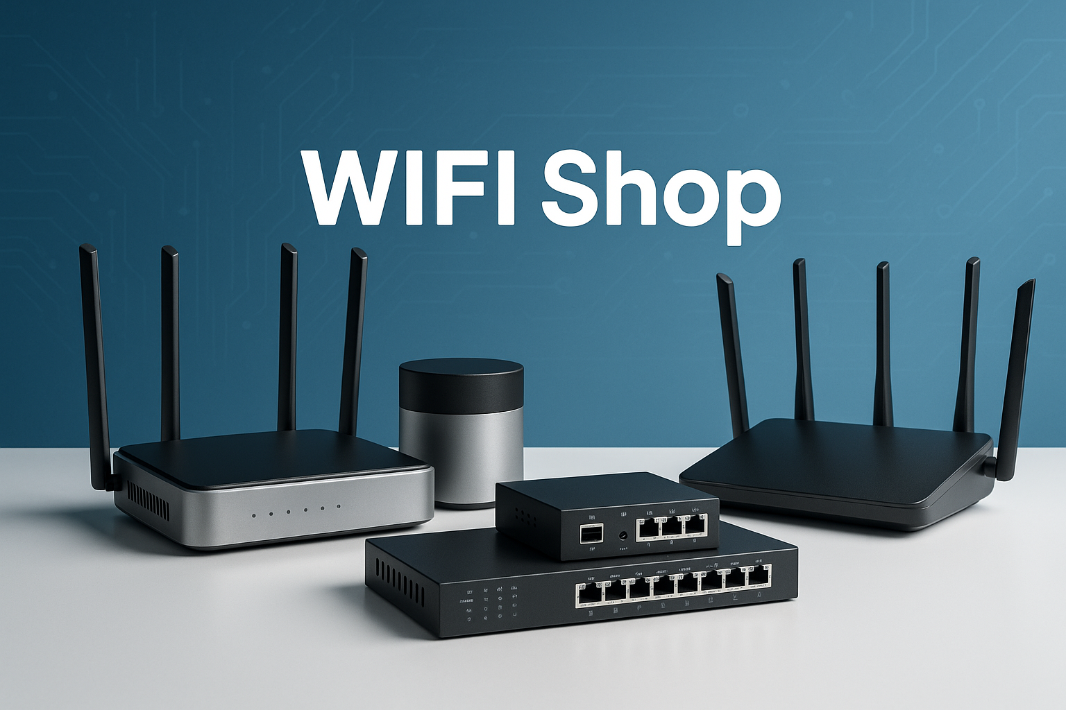 i want to create hero images for vedax theme for shopify with differnt routers and network switches with my logo 
